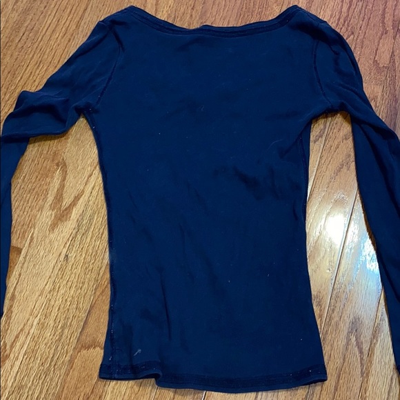 AERO NAVY BLUE LONG SLEEVE V NECK - Picture 2 of 2